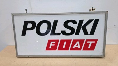 Lot 495 - POLSKI FIAT ILLUMINATED SIGN 36" X 18"