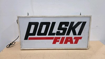 Lot 173 - POLSKI FIAT ILLUMINATED SIGN 36" X 18"