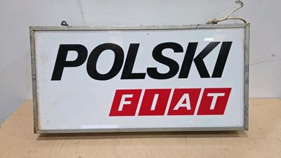 Lot 809 - POLSKI FIAT ILLUMINATED SIGN 36" X 18"