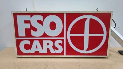 Lot 819 - FSO CARS ILLUMINATED SIGN 36" X 18"