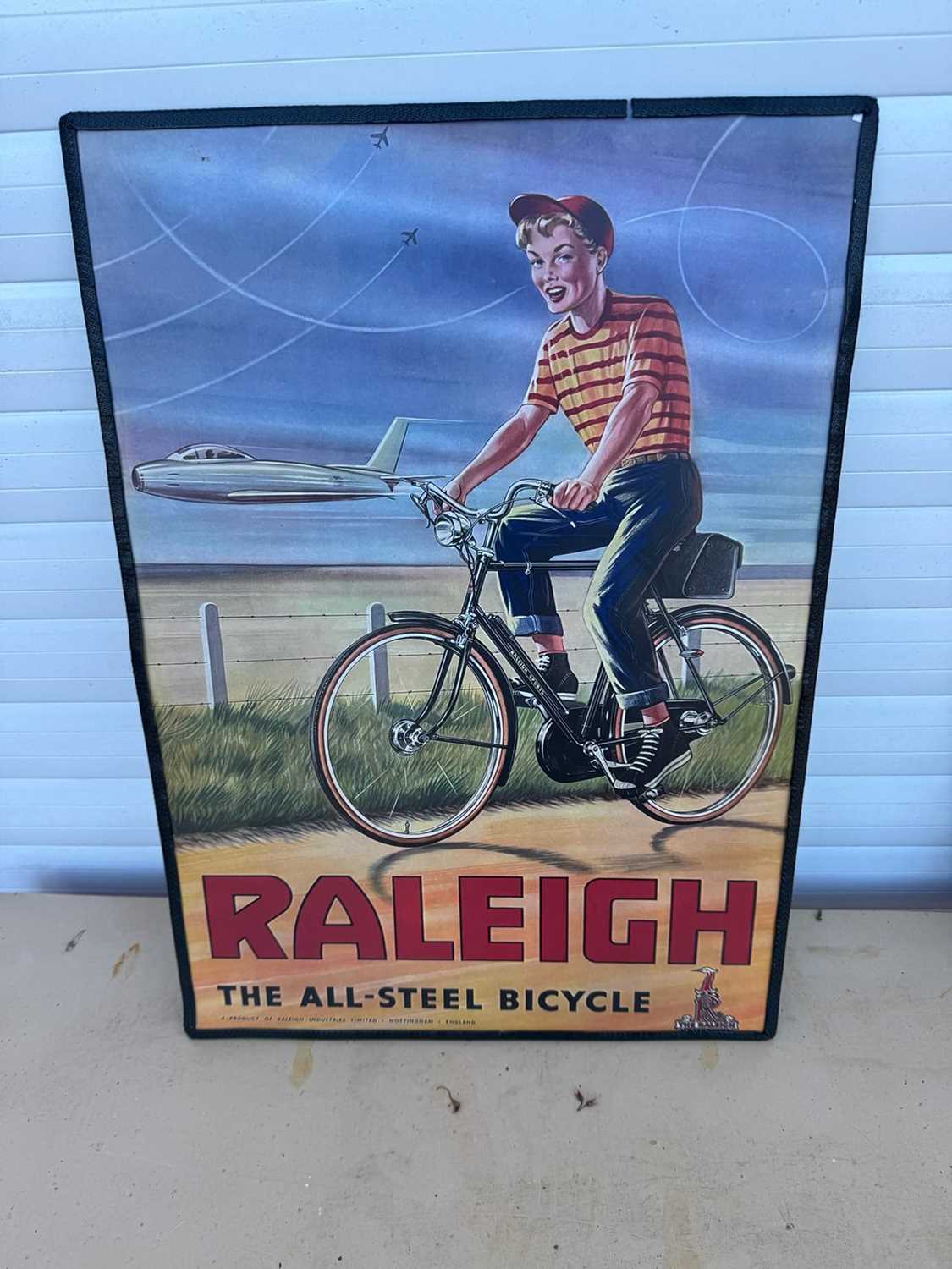 Lot 33 - RALEIGH TIN REPRO SIGN 23" X 17"