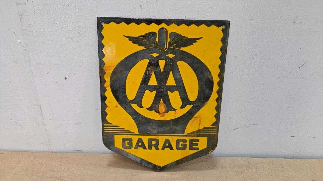 Lot 105 - AA GARAGE REPRO ENAMEL SIGN 12" X 9"