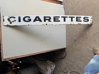 Lot 169 - CIGARETTE REPRO ENAMEL SIGN 48" X 5"