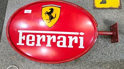 Lot 279 - FERRARI , DOUBLE SIDED WALL MOUNTED SIGN 34" X 21"