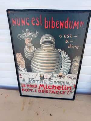 Lot 403 - MICHELIN TIN REPRO SIGN 23" X 16"