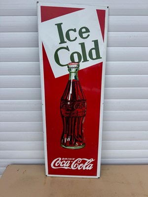Lot 473 - COCA COLA REPRO ENAMEL SIGN 40" X 14"