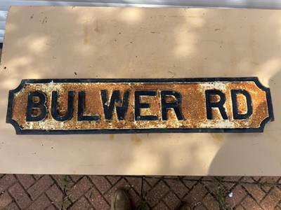 Lot 491 - CAST BULWER ROAD SIGN 35" X 8"