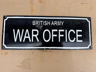 Lot 501 - BRITISH ARMY WAR OFFICE ,REPRO ENAMEL SIGN