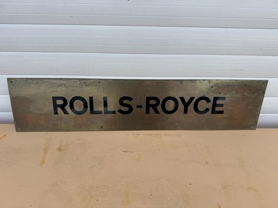 Lot 557 - ROLLS ROYCE BRASS SIGN 32" X 7"