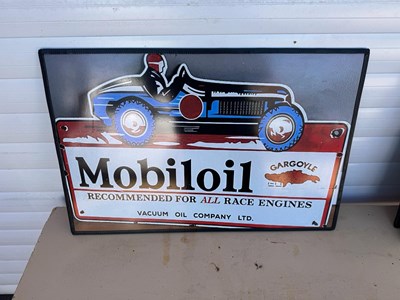 Lot 643 - MOBILOIL TIN REPRO SIGN 24" X 16"
