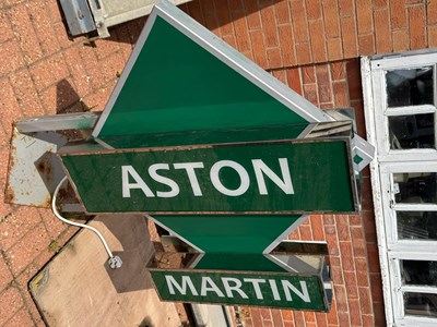 Lot 719 - ASTON MARTIN , DOUBLE SIDED LIGHT UP SIGN 41" X 44"