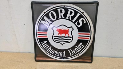 Lot 731 - MORRIS REPRO SIGN 12" X 12"