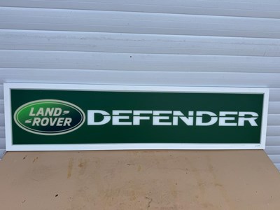 Lot 737 - LAND ROVER DEFENDER LIGHT UP SIGN 47" X 12"