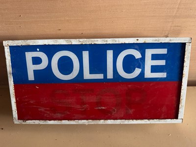 Lot 757 - POLICE STOP LIGHT UP SIGN 15.5" X 7.5"