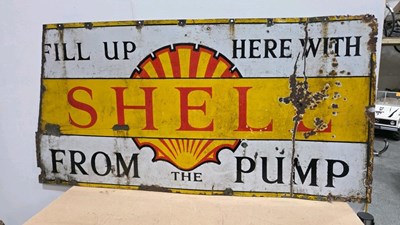 Lot 191 - SHELL FROM THE PUMP ENAMEL SIGN 72" X 36"
