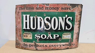 Lot 399 - HUDSON'S SOAP ENAMEL SIGN 24" X 36"