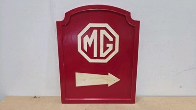 Lot 767 - MG WOODEN PAINTED SIGN 25.5" X 20"