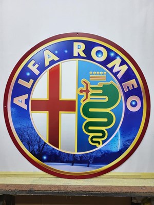 Lot 324 - ALFA ROMEO METAL SIGN 24" DIA