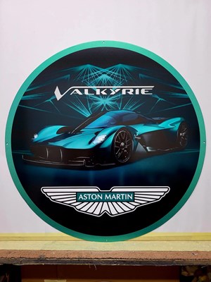 Lot 391 - ASTON MARTIN VALKYRIE METAL SIGN 24" DIA