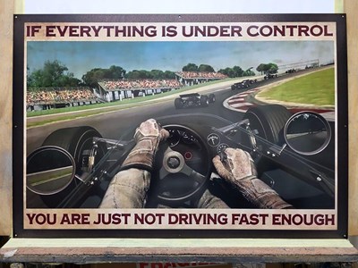 Lot 421 - EVERYTHING IS UNDER CONTROL METAL SIGN 24" X 36"