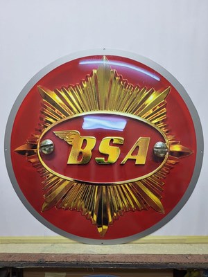 Lot 639 - BSA GOLDSTAR MOTORBIKE METAL SIGN 24" DIA