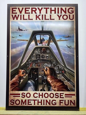 Lot 679 - CHOOSE SOMETHING FUN METAL SIGN 24" X 36"