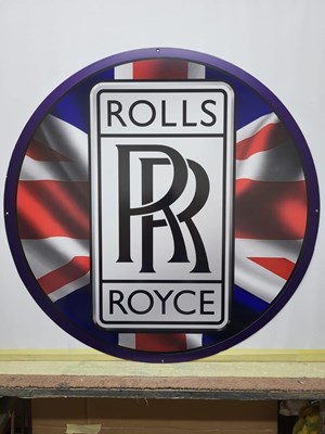 Lot 727 - ROLLS ROYCE METAL SIGN 24" DIA