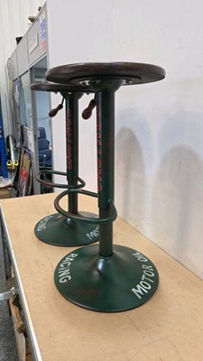 Lot 105 - HAND PAINTED KITCHEN / BARSTOOLS IN CASTROL STYLE LIVERY