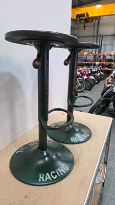 Lot 105 - HAND PAINTED KITCHEN / BARSTOOLS IN CASTROL STYLE LIVERY