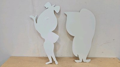 Lot 79 - PAIR OF MR & MRS DRIP ALLY COMPOSITE REPRO SIGNS 29" TALL