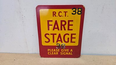 Lot 781 - RCT FARE STAGE , DOUBLE SIDED BUS STOP SIGN 16.5" X 13"