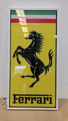 Lot 689 - FERRARI GARAGE ILLUMINATED SIGN 48" X 24"