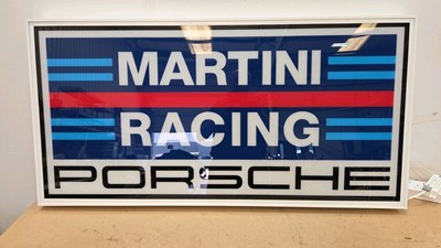 Lot 95 - ILLUMINATED MARTINI RACING PORSCHE TEAM SIGN 48" X 24"