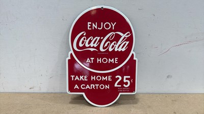 Lot 895 - COCA-COLA REPRO ENAMEL SIGN 14" X 10"