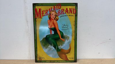 Lot 575 - MERMAID SPICED RUM REPRO TIN SIGN 27" X 20"