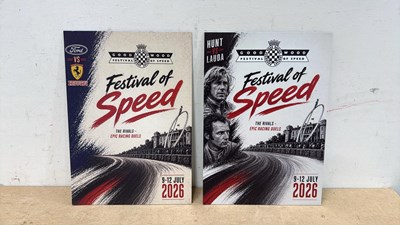 Lot 349 - PAIR OF GOODWOOD RERPO SIGNS 16" X 11"