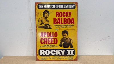 Lot 593 - ROCKY BALBOA RERPO TIN SIGN 28" X 20"