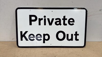 Lot 375 - PRIVATE KEEP OUT ALLY SIGN 20" X 12"