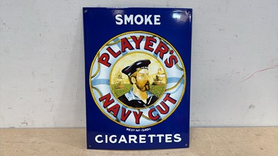 Lot 515 - PLAYER'S NAVY CUT RERPO ENAMEL SIGN 16" X 12"