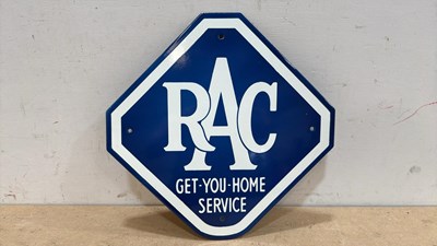 Lot 401 - RAC GET YOU HOME SERVICE , REPRO ENAMEL SIGN 12" X 12"