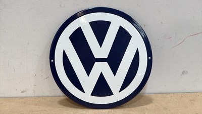 Lot 433 - VW REPRO ENAMEL SIGN 12" DIA
