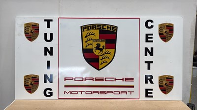 Lot 13 - PORSCHE MOTORSPORT TUNING CENTRE , REPRO ALUMINIUM SIGN 59" X 30"
