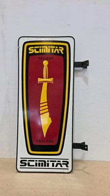 Lot 571 - SCIMITAR , DOUBLE SIDED SIGN 39" X 16"