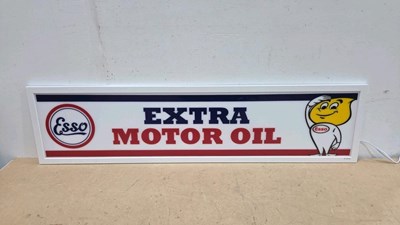Lot 337 - ESSO EXTRA MOTOR OIL ILLUMINATED SIGN 47" X 12"