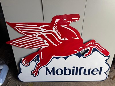 Lot 5 - MOBILFUEL PAINTED REPRO SIGN 48" X 35"