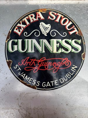 Lot 25 - GUINNESS REPRO ENAMEL SIGN 12" DIA