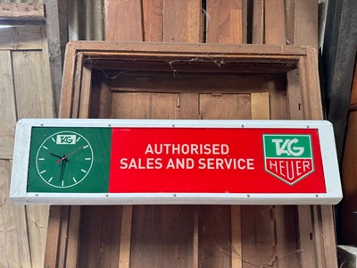 Lot 55 - TAG HEUER STYLE CLOCK ILLUMINATED SIGN 49" X 14"