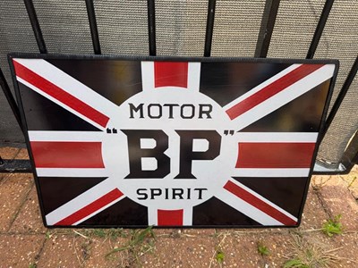 Lot 61 - BP MOTOR SPIRIT TIN REPRO SIGN 25" X 16"