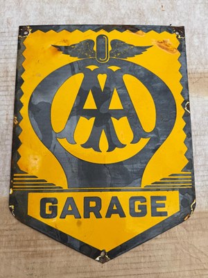 Lot 87 - AA GARAGE REPRO ENAMEL SIGN 12" X 9"