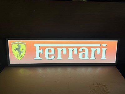 Lot 143 - FERRARI ILLUMINATED SIGN 47" X 12"